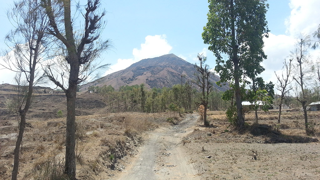 Batur vulkán északról figyelve