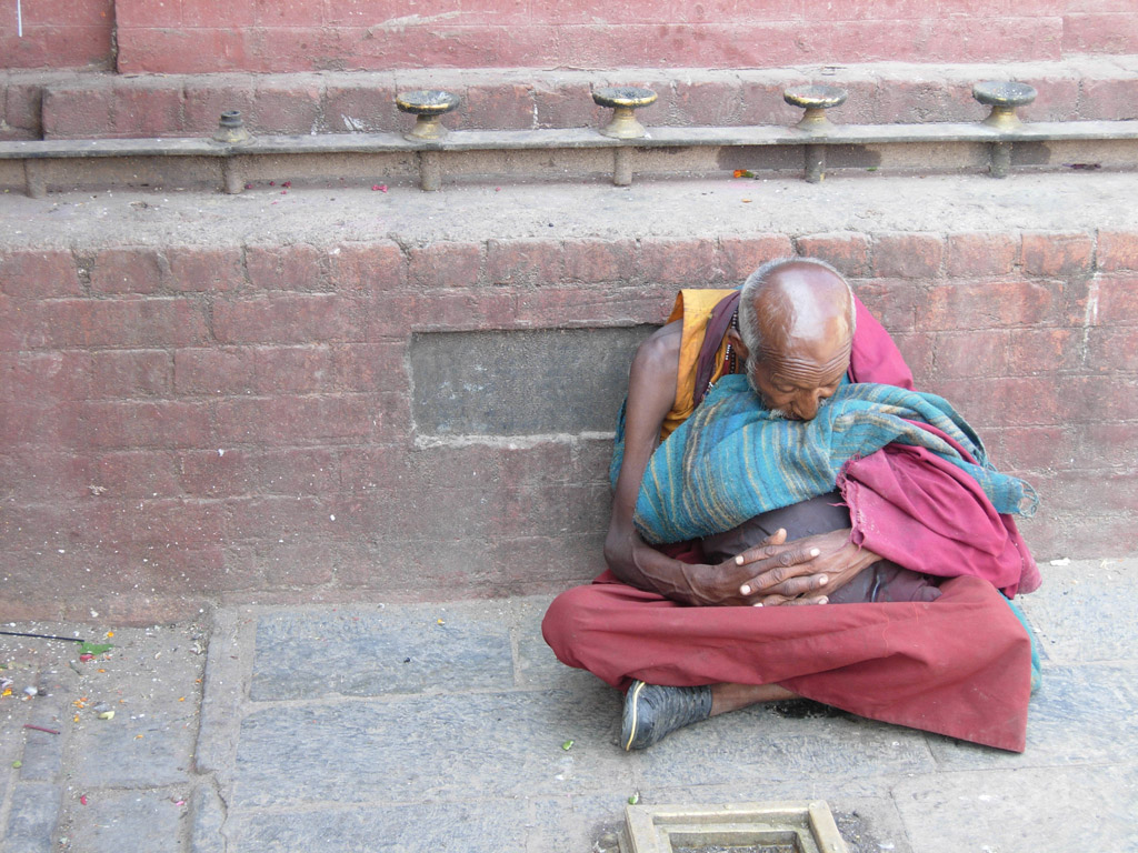 Egy öreg szerzetes Swayambhunathban